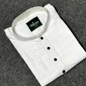 ঘর চেক পাঞ্জাবি (সাদা)