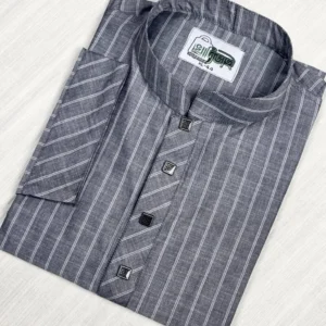 প্রিমিয়াম স্ট্রাইপ পাঞ্জাবি (ডিপ এশ কালার)